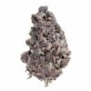 Moonrise cannabis strain. A greyish cone shaped cannabis bud sits on a white background.